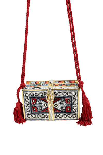 Judith Leiber Womens Crystal-Embellished Book Minaudiere Handbag Multicolor