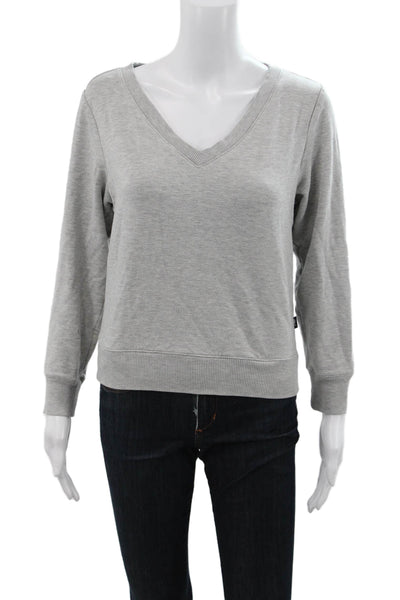 Vineyard Vines Womens Gray Rayon V Neck Long Sleeve Pullover Sweatshirt Size S
