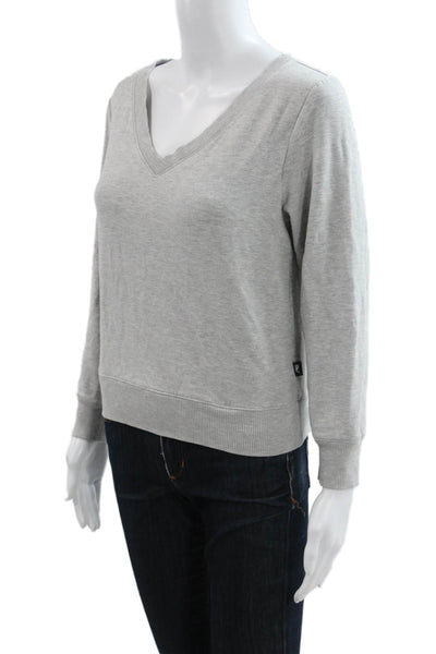 Vineyard Vines Womens Gray Rayon V Neck Long Sleeve Pullover Sweatshirt Size S
