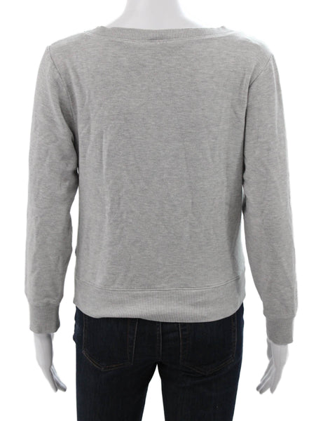 Vineyard Vines Womens Gray Rayon V Neck Long Sleeve Pullover Sweatshirt Size S