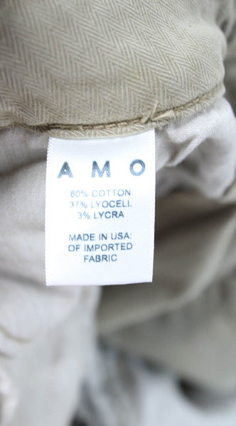 Amo Women Beige Cotton Button Pants Size 26