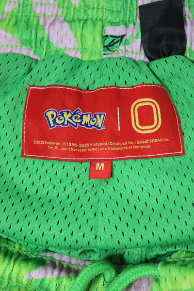 Overtime Unisex Adults Athletic Green Camo Pokemon Shorts Size M