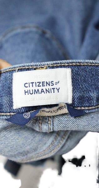 Citizens of Humanity Mens Straight Jeans Blue Denim Mid Rise Inseam 28 Size 28
