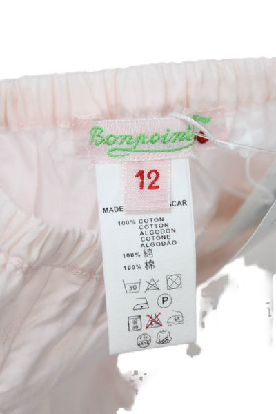 Bonpoint Girls Cotton Rouched Bloomers Pink Size 12 Months