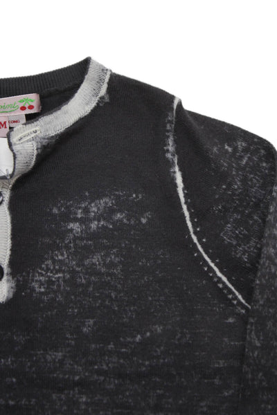 Bonpoint Girls Cotton Heathered Henley Shirt Gray Size 18 Months