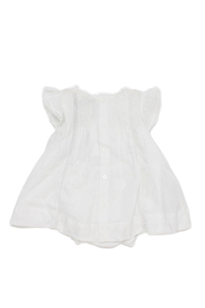 Fleurisse Girls Cotton Lace Detail Sleeveless Dress White Size 9 Months