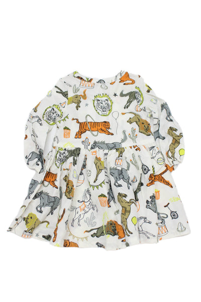 Stella McCartney Girls Cotton Western Print Dress White Size 12 Months