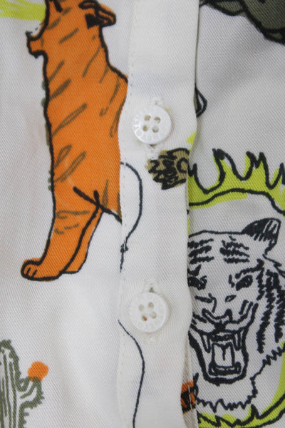 Stella McCartney Girls Cotton Western Print Dress White Size 12 Months