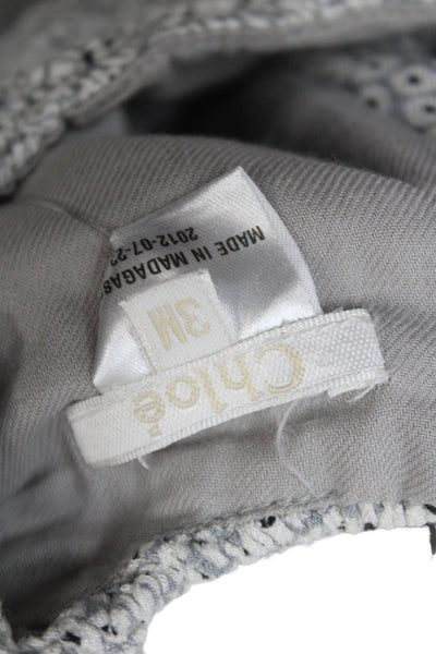 Chloe Girls Cotton Smocked Detail Spotted Dress Gray Size 3 Months