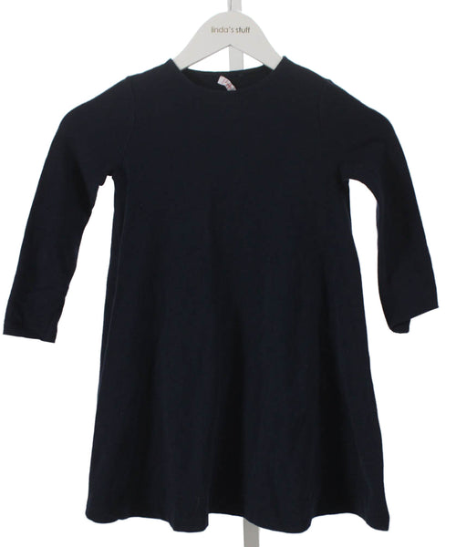 Il Gufo Girls Cotton Long Sleeve A-Line Dress Blue Size 6