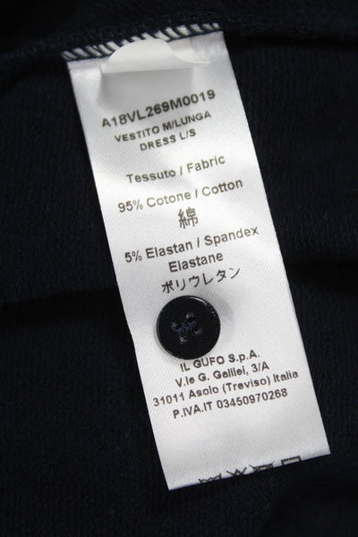 Il Gufo Girls Cotton Long Sleeve A-Line Dress Blue Size 6