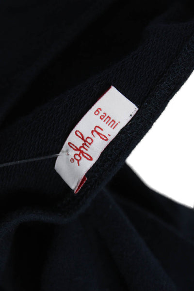 Il Gufo Girls Cotton Long Sleeve A-Line Dress Blue Size 6