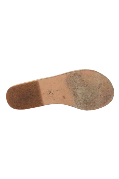 Ancient Greek Sandals Womens Slide On Toe Ring Sandals Beige Size 38 8