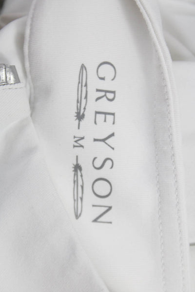 Greyson Womens Half Zip Mock Neck Long Sleeve Active Top White Size M