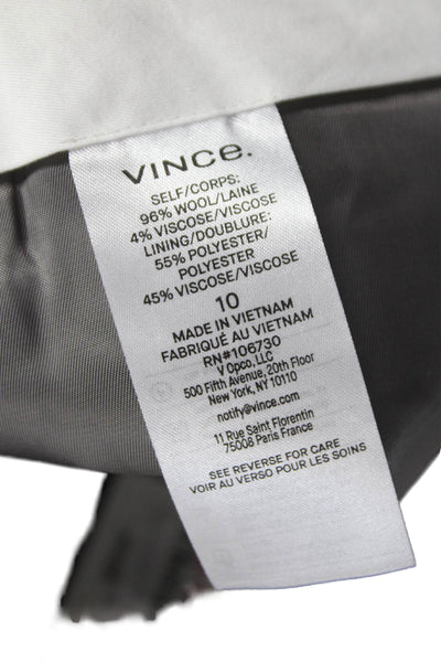 Vince Women Gray Wool Dress Pants Zip Size 10