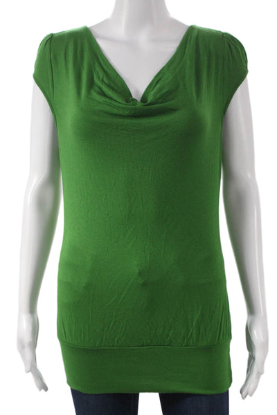 Banana Republic Women Green Modal Cowl Neck Sleeveless Tunic Blouse Size S