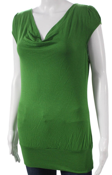 Banana Republic Women Green Modal Cowl Neck Sleeveless Tunic Blouse Size S