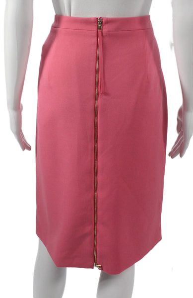 Marccain Women Straight Pencil Skirt Pink Polyester Zip Size 12