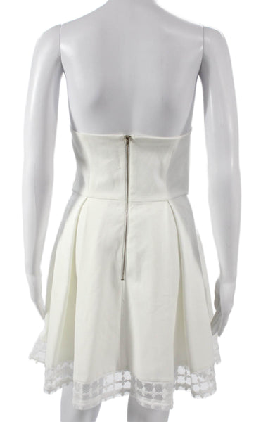 L'atiste Womens Fit & Flare Sleeveless V-Neck White Polyester Dress Size S