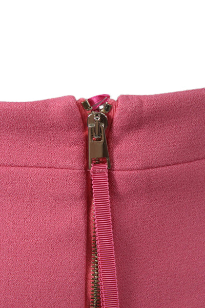 Marccain Women Straight Pencil Skirt Pink Polyester Zip Size 12