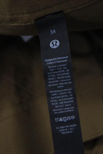 Lululemon Mens Khakis Brown Elastomultiester Size 34