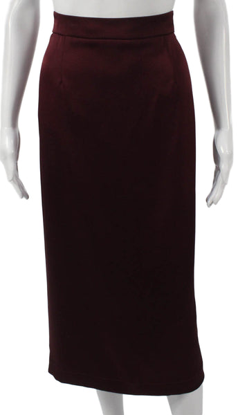 Marcella Womens Straight Pencil Midi Skirt Red Triacetate Size 10