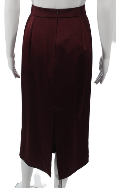 Marcella Womens Straight Pencil Midi Skirt Red Triacetate Size 10