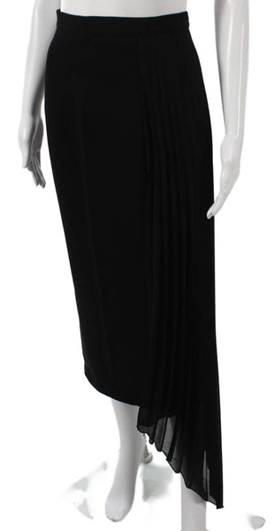 Ozlem Suer Womens Black Straight Pencil Midi Skirt Polyester Zip Size 6