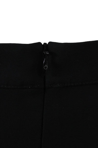 Ozlem Suer Womens Black Straight Pencil Midi Skirt Polyester Zip Size 6
