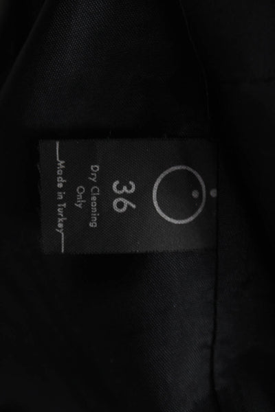 Ozlem Suer Womens Black Straight Pencil Midi Skirt Polyester Zip Size 6