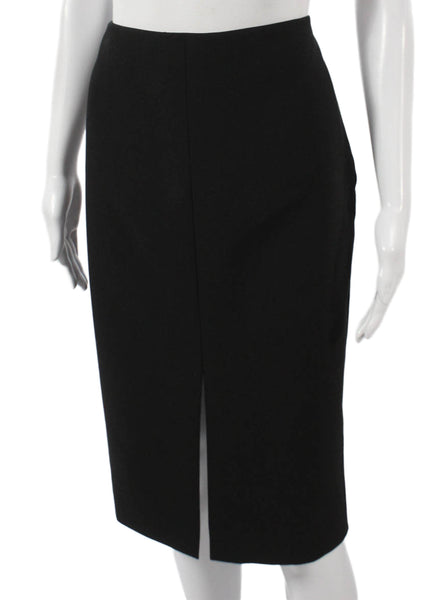 Trina Turk Women Straight Pencil Skirt Black Zip Knee Length Polyester Size 10
