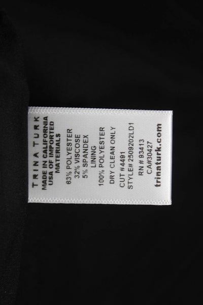 Trina Turk Women Straight Pencil Skirt Black Zip Knee Length Polyester Size 10