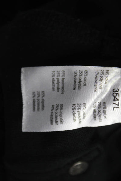 Lacoste Women Straight Pencil Skirt Black Button 65% Cotton Size 40