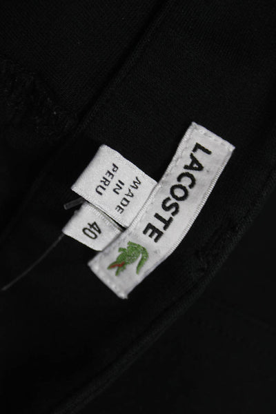 Lacoste Women Straight Pencil Skirt Black Button 65% Cotton Size 40