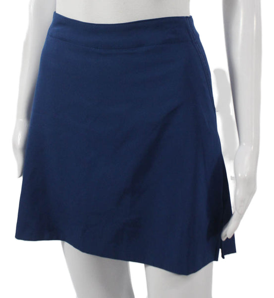 Lady Hagen Womens A-Line Blue Skort Short Polyester Zip Solid Juniors Size 6