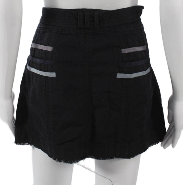 Marc Jacobs Women A-Line Skirt Black Cotton Button Short Size 4