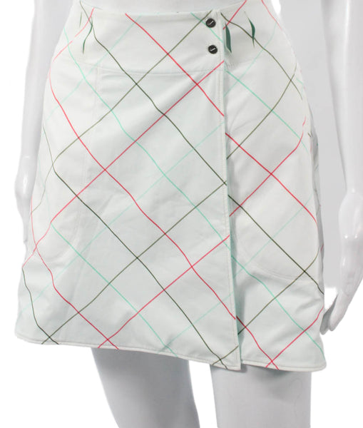 Nike Womens Mini Plaid Polyester Skirt White Short Size 6