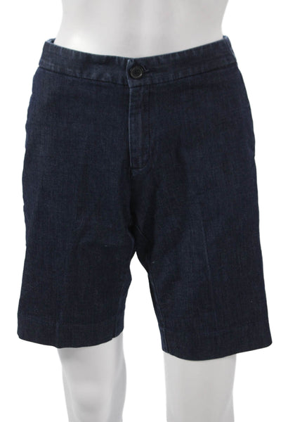 Banana Republic Womens Bermuda Shorts Blue Cotton Button Size 28