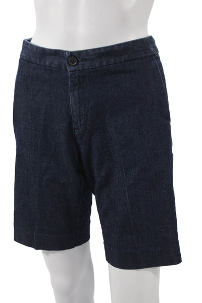 Banana Republic Womens Bermuda Shorts Blue Cotton Button Size 28