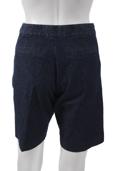 Banana Republic Womens Bermuda Shorts Blue Cotton Button Size 28