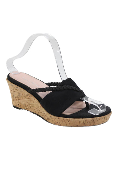 Taryn Rose Womens Slide On Platform Thong Sandals Black Size 7.5M