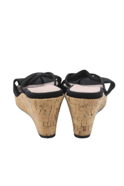 Taryn Rose Womens Slide On Platform Thong Sandals Black Size 7.5M