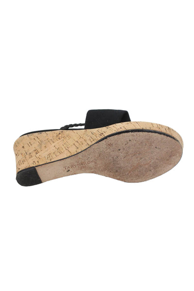Taryn Rose Womens Slide On Platform Thong Sandals Black Size 7.5M