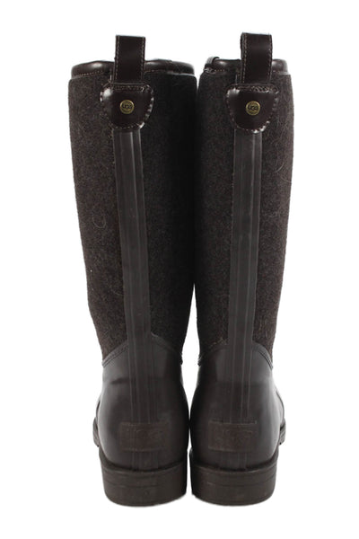 Ugg Womens Solid Round Toe Pull On Mid-Calf Boots Brown Size 7