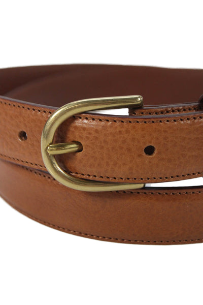 Ralph Lauren Womens Leather Gold Tone Buckle Belt Brown Size 38
