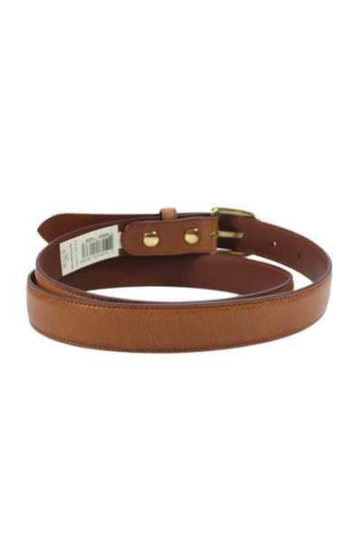 Ralph Lauren Womens Leather Gold Tone Buckle Belt Brown Size 38