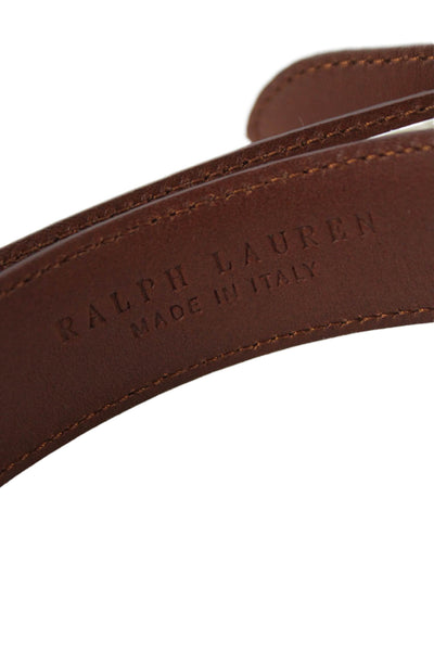 Ralph Lauren Womens Leather Gold Tone Buckle Belt Brown Size 38