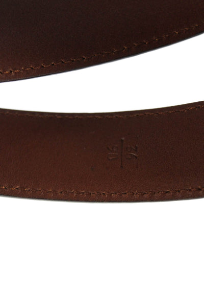 Ralph Lauren Womens Leather Silver Tone Buckle Classic Belt Brown Size 36