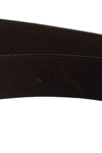 Ralph Lauren Womens Leather Silver Tone Buckle Classic Belt Brown Size 42