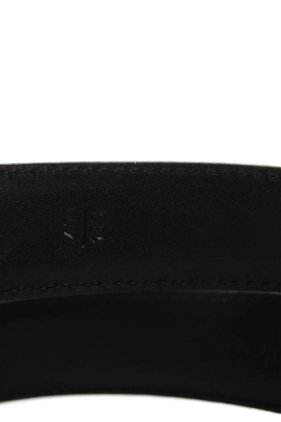 Ralph Lauren Womens Leather Silver Tone Buckle Classic Belt Black Size 40